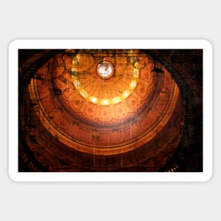 Rustic glowing retro vintage Steampunk Dome Sticker